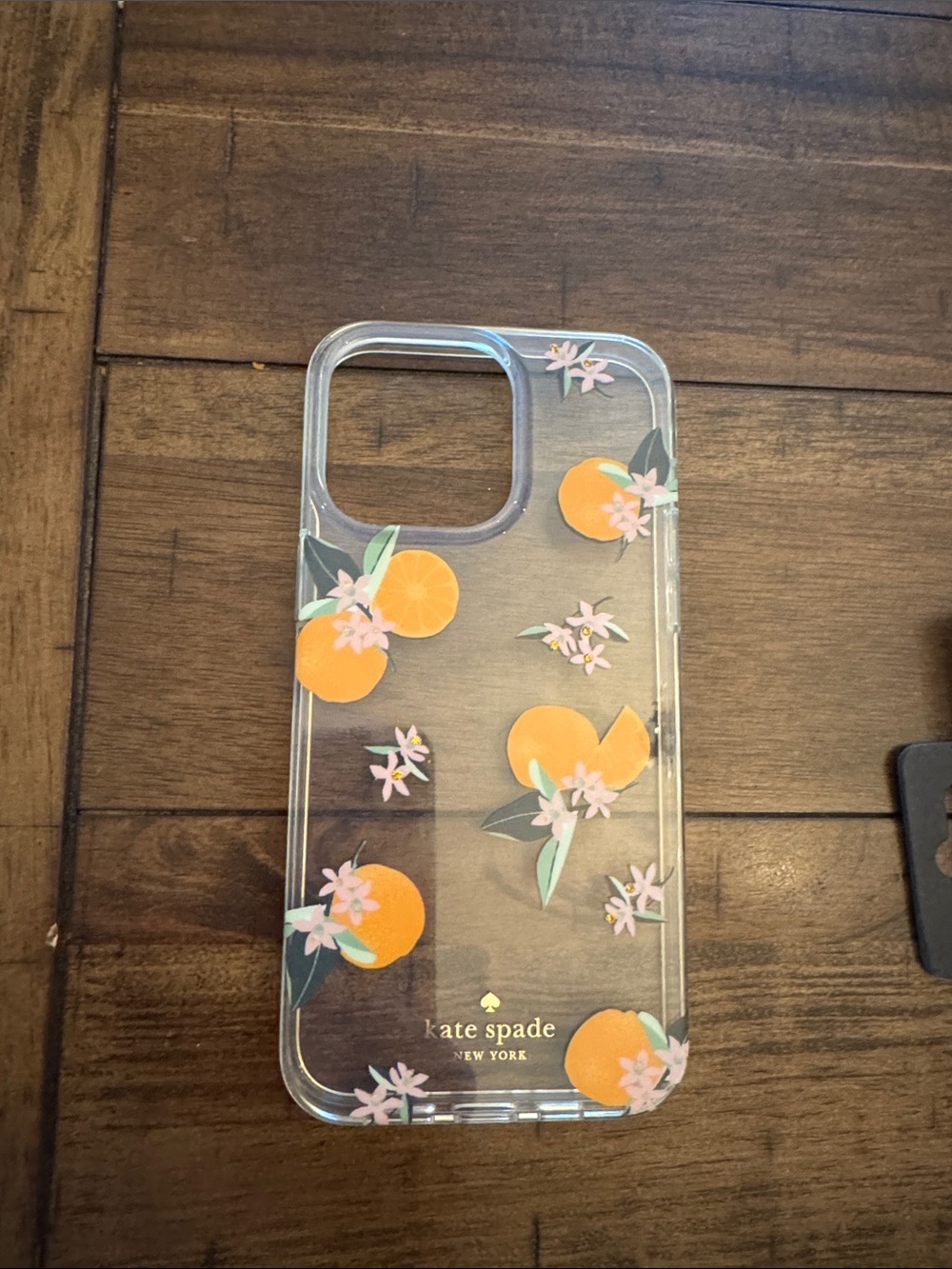 kate spade Clear Phone Case with Orange Fruit & Pink Blossoms 16 Pro